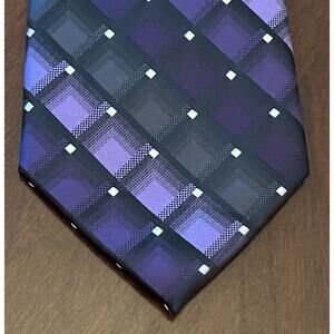 Arrow Purple Black 100% Polyester Men’s Neck Tie Made In China